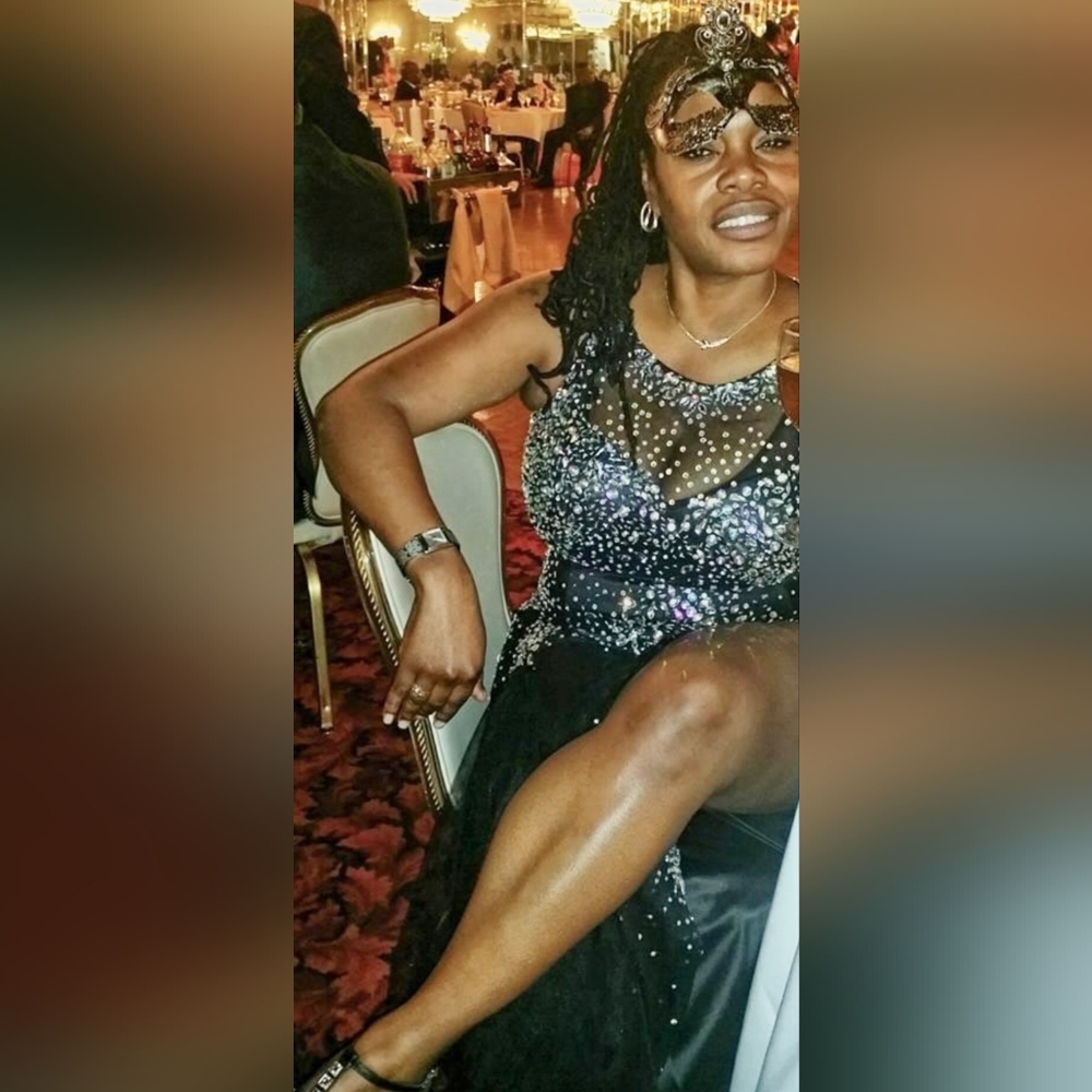 Aspeed Black and Gold Sequin Prom Dress